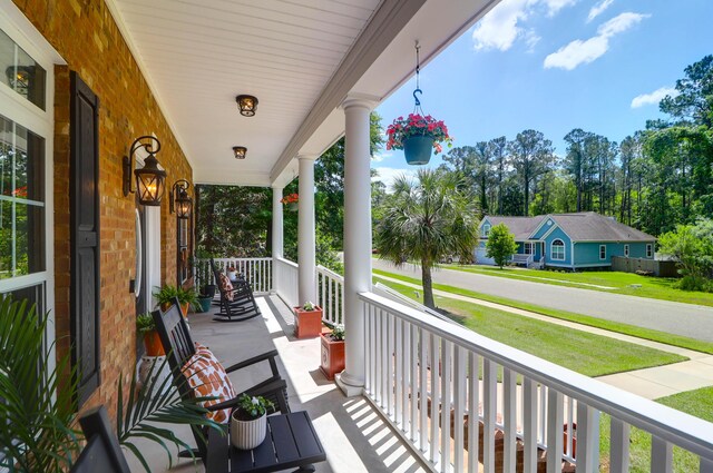 balcony with covered porch