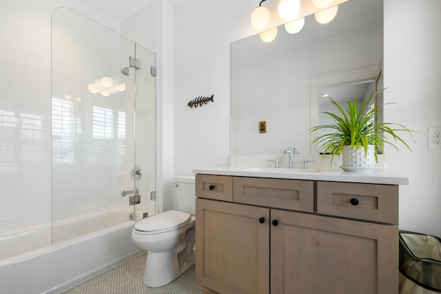 566 Wading Pl, Daniel Island, SC 29492 - bathroom featuring vanity, tile patterned flooring, and bath / shower combo with glass door