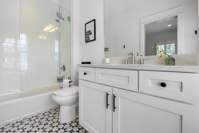 566 Wading Pl, Daniel Island, SC 29492 - bathroom featuring vanity and bath / shower combo with glass door