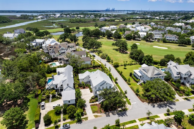 566 Wading Pl, Daniel Island, SC 29492 - aerial perspective of suburban area featuring a nearby body of water and a golf club