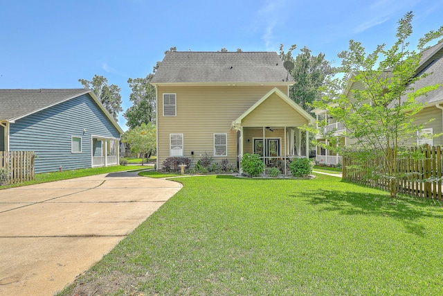 1408 Bimini Dr, Charleston, SC 29414 - rear view of house with ceiling fan and concrete driveway