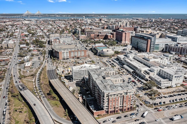 birds eye view of property featuring a city view