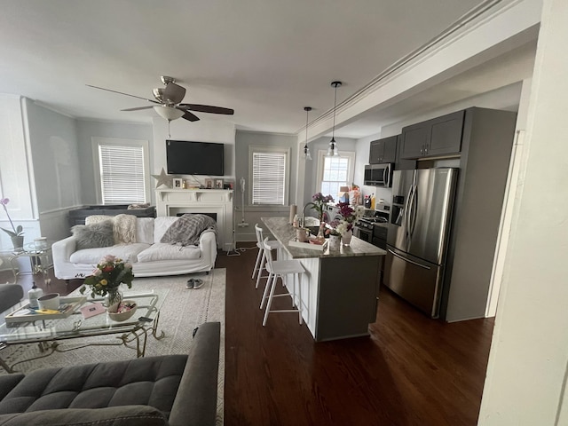 206 Ashley Ave Unit A, B, C, D, E, Charleston, SC 29403 - kitchen featuring open floor plan, dark wood finished floors, and stainless steel appliances