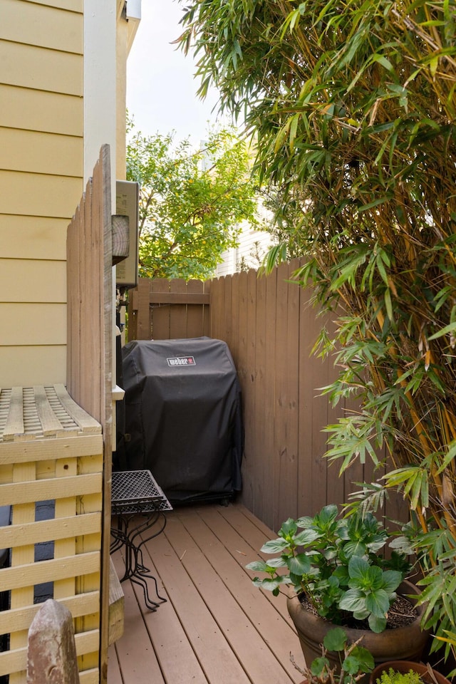 1012 Ashley Ave, Charleston, SC 29403 - wooden deck with fence and area for grilling