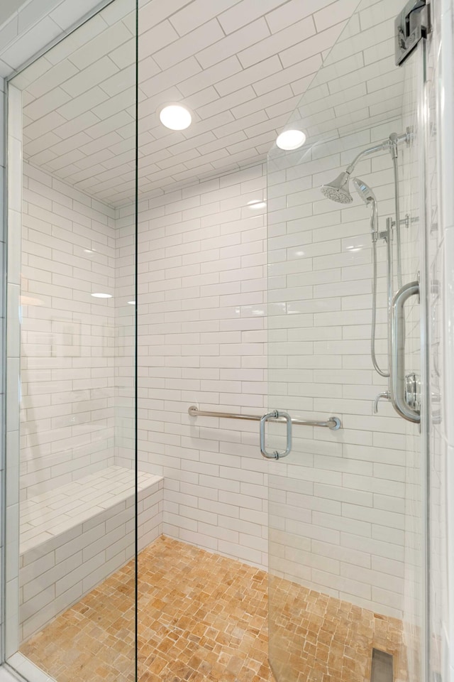 1012 Ashley Ave, Charleston, SC 29403 - bathroom featuring recessed lighting and a stall shower