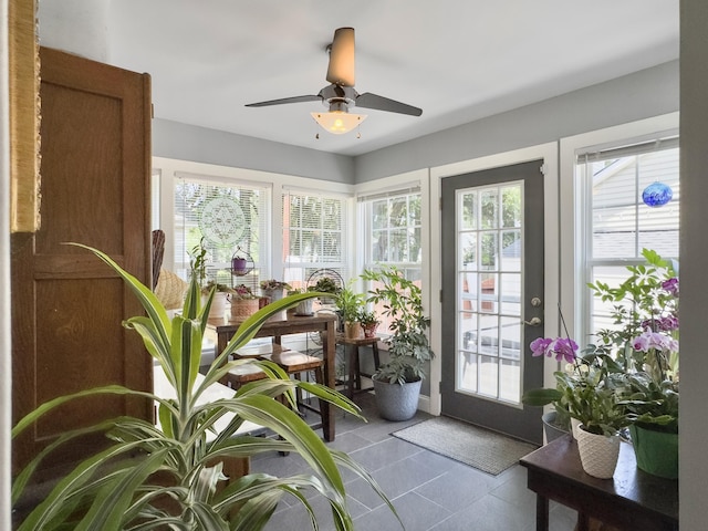 482 Planters Trace Dr, Charleston, SC 29412 - doorway to outside with plenty of natural light, a ceiling fan, and tile patterned flooring