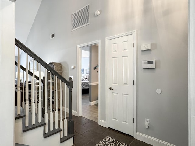 482 Planters Trace Dr, Charleston, SC 29412 - entrance foyer with a towering ceiling, stairs, and baseboards