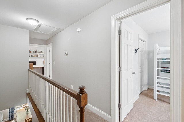 708 Lawton Harbor Dr, Charleston, SC 29412 - corridor featuring attic access, an upstairs landing, and light colored carpet