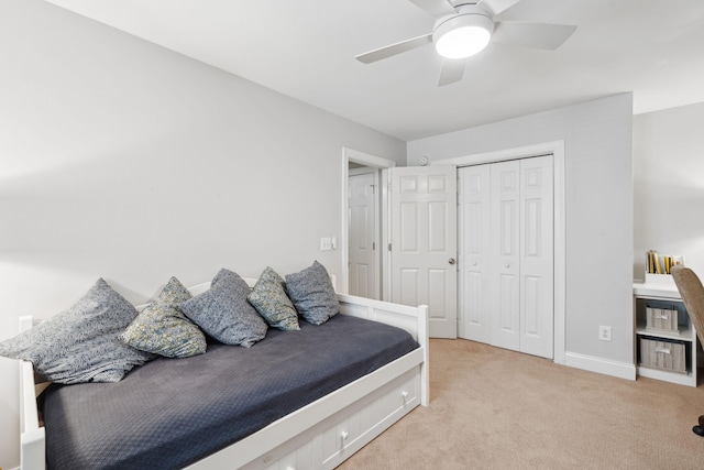708 Lawton Harbor Dr, Charleston, SC 29412 - bedroom featuring light colored carpet, a closet, and ceiling fan
