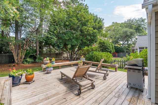 708 Lawton Harbor Dr, Charleston, SC 29412 - wooden terrace with grilling area and a fenced backyard