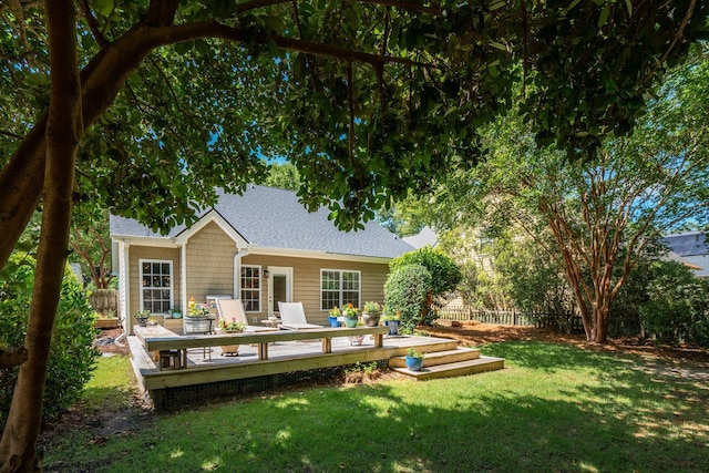 708 Lawton Harbor Dr, Charleston, SC 29412 - back of house with a wooden deck and roof with shingles
