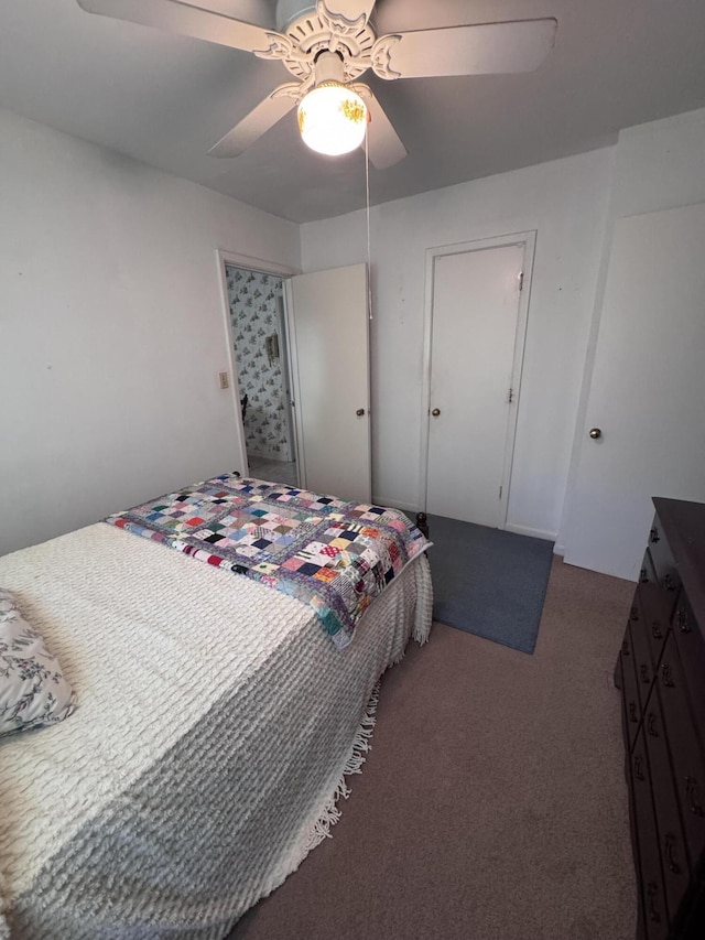686 W Pine St, Varnville, SC 29944 - carpeted bedroom with a ceiling fan