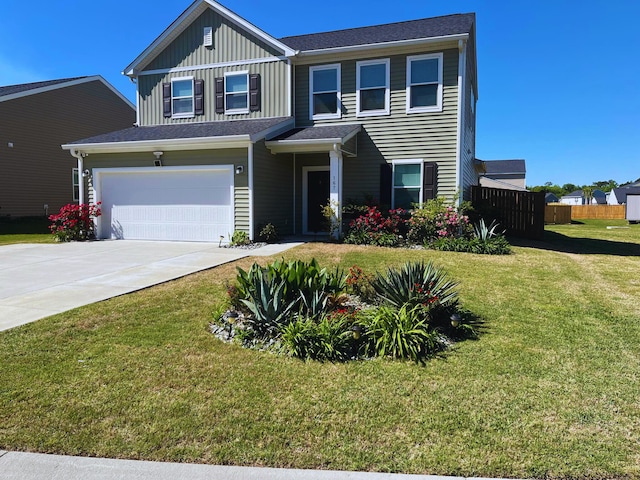 view of front of home featuring a garage, concrete driveway, and board and batten siding