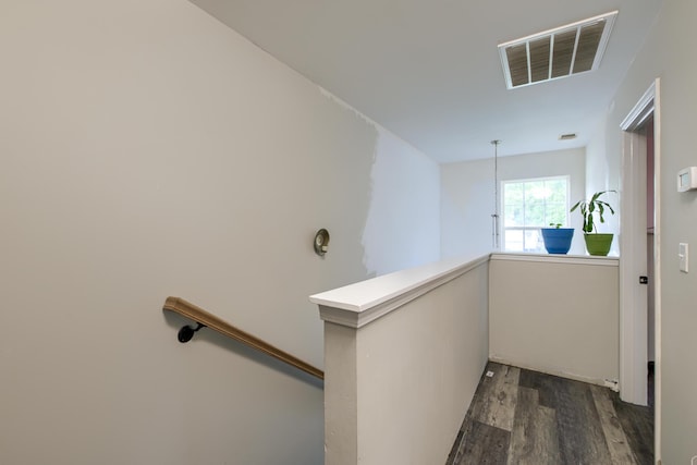 2538 Wayne Scott Ct, Charleston, SC 29414 - hall with an upstairs landing and dark wood finished floors