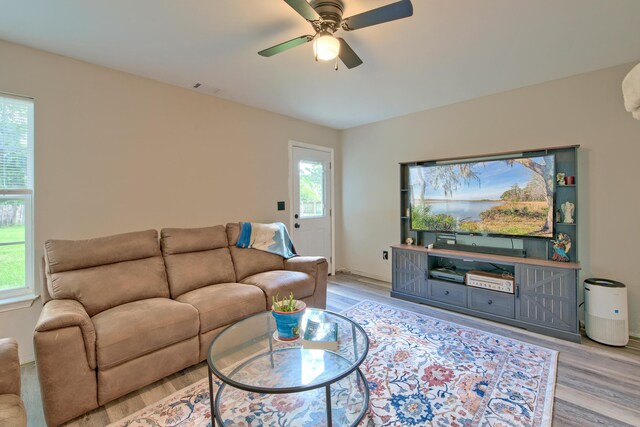 2538 Wayne Scott Ct, Charleston, SC 29414 - living area with ceiling fan and wood finished floors
