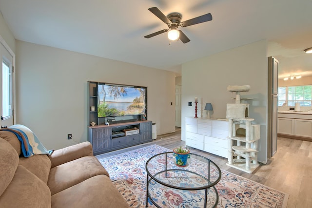 2538 Wayne Scott Ct, Charleston, SC 29414 - living area with ceiling fan and light wood-style floors