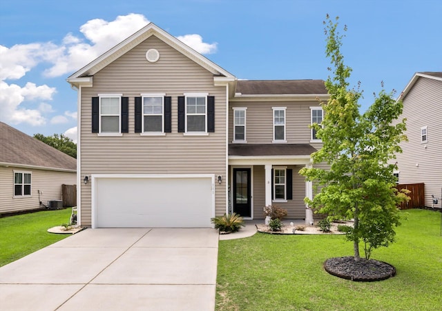 111 Nolin Rd, Moncks Corner, SC 29461 - view of front of property with central air condition unit, a garage, driveway, and covered porch