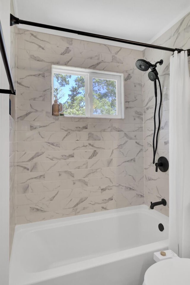 3428 Plaza Ln, North Charleston, SC 29420 - bathroom featuring shower / tub combo and toilet