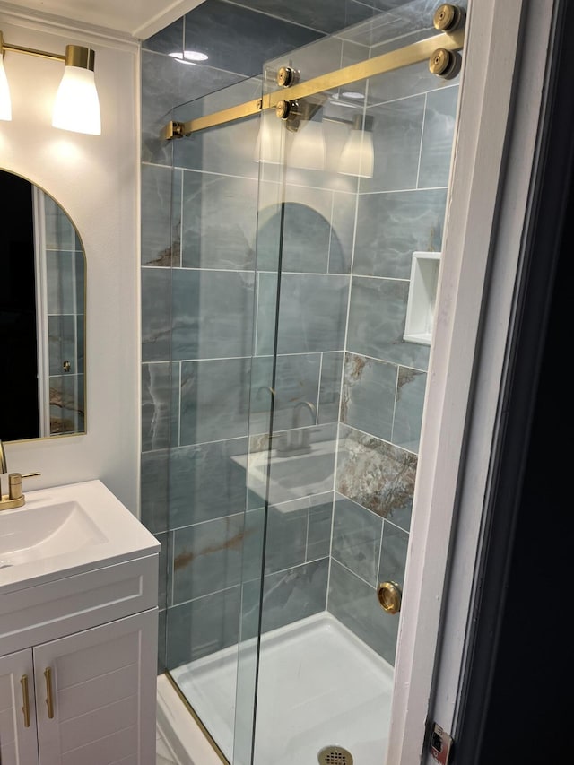 3428 Plaza Ln, North Charleston, SC 29420 - full bathroom featuring vanity and a shower stall
