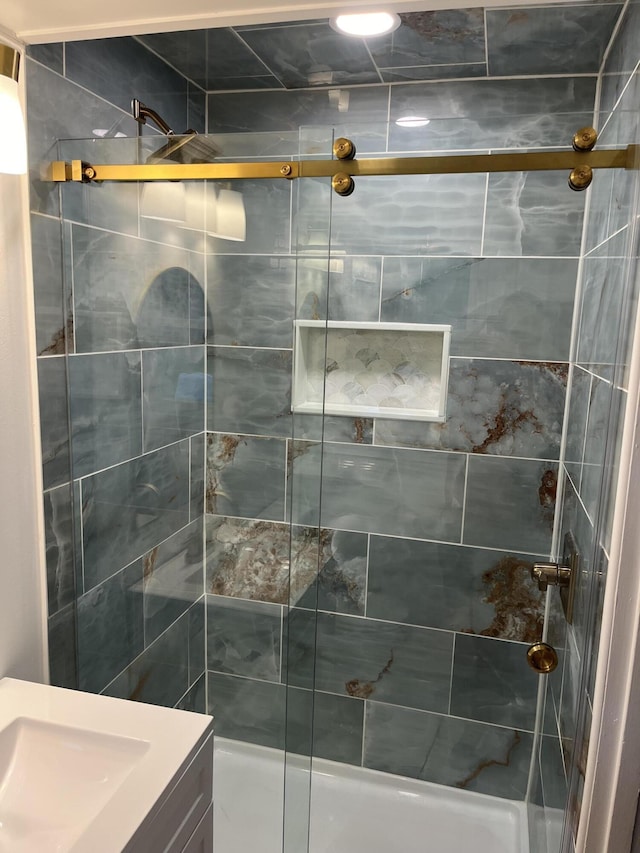 3428 Plaza Ln, North Charleston, SC 29420 - bathroom with a shower stall and vanity