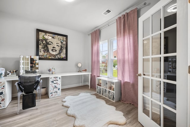 1387 Thin Pine Dr, Johns Island, SC 29455 - office with wood finished floors, french doors, and baseboards