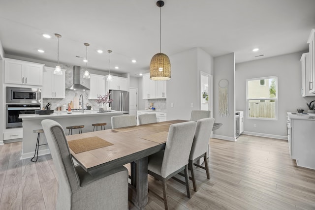 1387 Thin Pine Dr, Johns Island, SC 29455 - dining space featuring recessed lighting, baseboards, and light wood finished floors