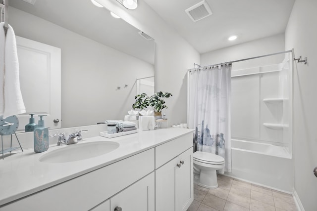 1387 Thin Pine Dr, Johns Island, SC 29455 - full bath featuring vanity, toilet, tile patterned flooring, and shower / tub combo
