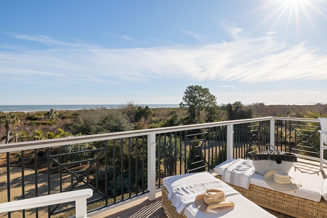 balcony with a water view