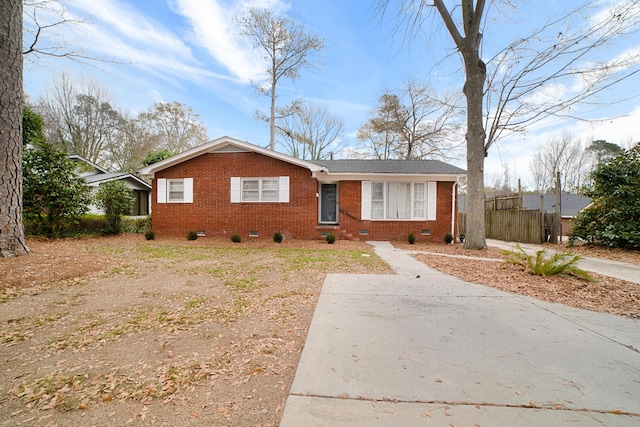 view of single story home