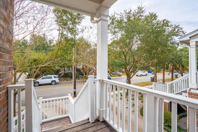 deck featuring a porch