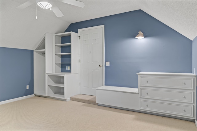 1096 Dunham Rd, Orangeburg, SC 29118 - bonus room featuring vaulted ceiling, light carpet, baseboards, and a ceiling fan