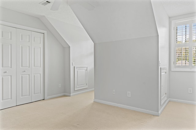 1096 Dunham Rd, Orangeburg, SC 29118 - bonus room with baseboards, carpet flooring, visible vents, and vaulted ceiling