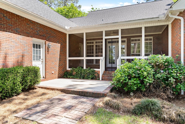1096 Dunham Rd, Orangeburg, SC 29118 - entrance to property featuring a shingled roof and brick siding