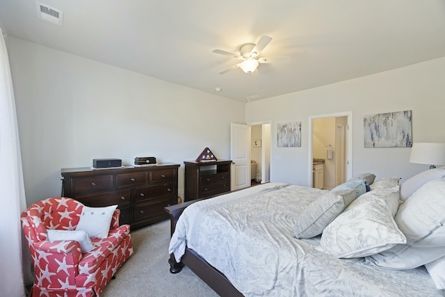 310 Silent Bluff Dr, Summerville, SC 29486 - carpeted bedroom featuring ceiling fan, visible vents, and connected bathroom