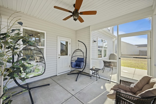 310 Silent Bluff Dr, Summerville, SC 29486 - sunroom / solarium featuring ceiling fan