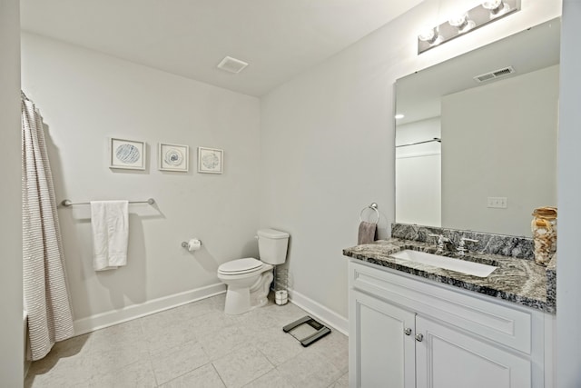 310 Silent Bluff Dr, Summerville, SC 29486 - bathroom featuring visible vents, toilet, vanity, and baseboards