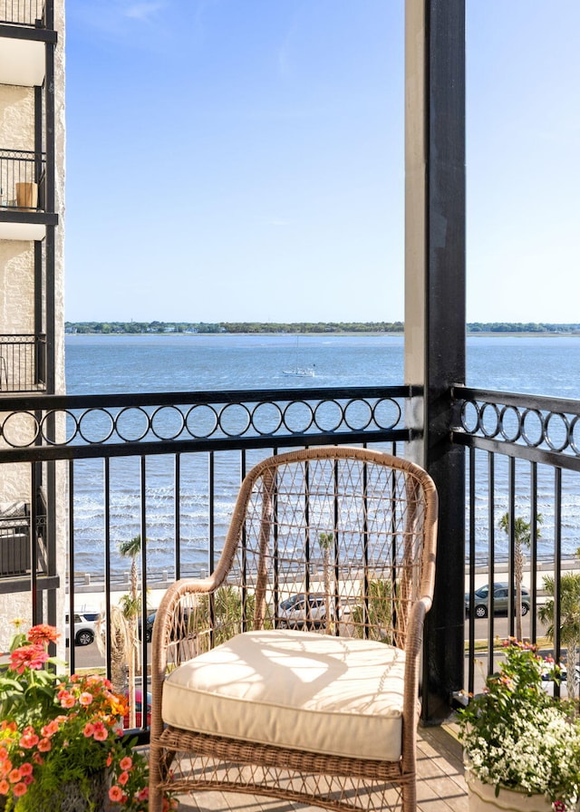 balcony with a water view