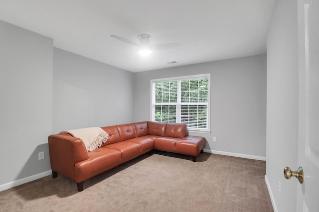200 Oak Point Landing Dr, Mount Pleasant, SC 29464 - living area featuring carpet floors, baseboards, and a ceiling fan