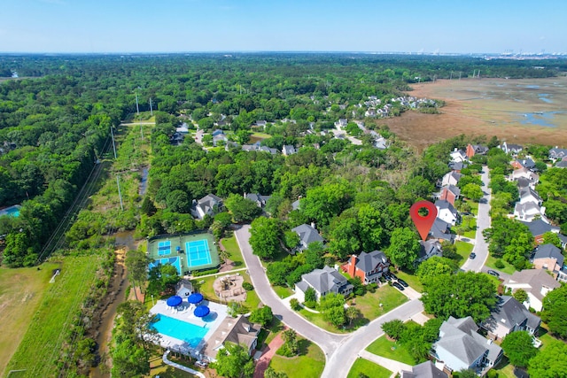 200 Oak Point Landing Dr, Mount Pleasant, SC 29464 - bird's eye view of a pool and a forest