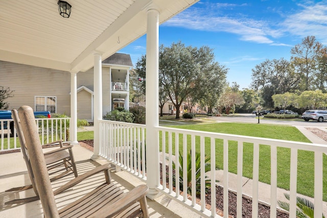 view of patio featuring covered porch