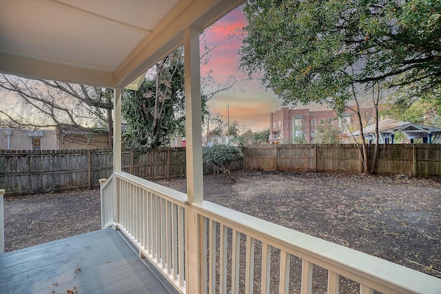 view of deck at dusk