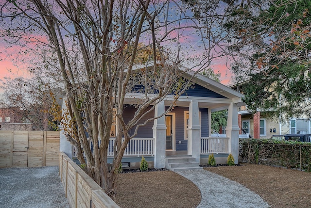 view of front of property with a porch