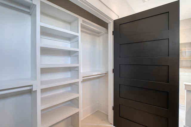 view of walk in closet