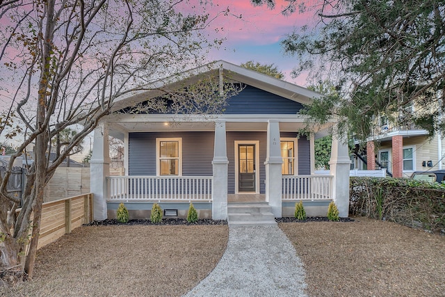 bungalow-style house with covered porch