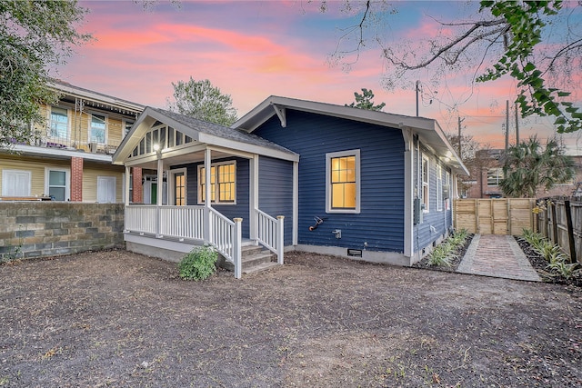 view of front of house with a porch