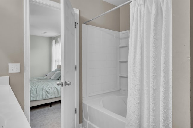 bathroom featuring shower / bath combination with curtain