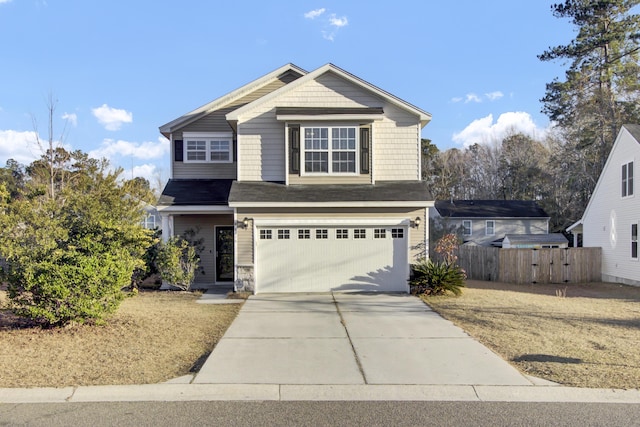 view of front facade with a garage