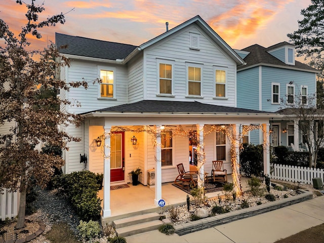 view of front of property with a porch