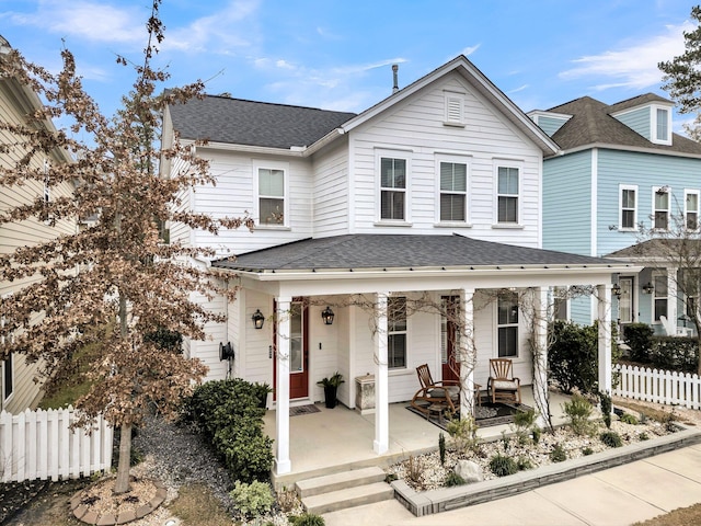 view of front of property featuring covered porch