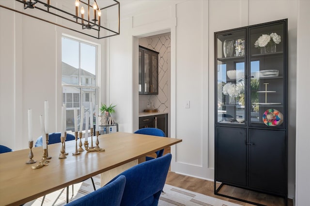 dining area featuring wood finished floors